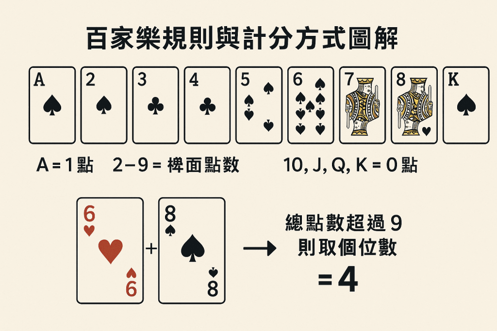 百家樂規則與計分方式圖解